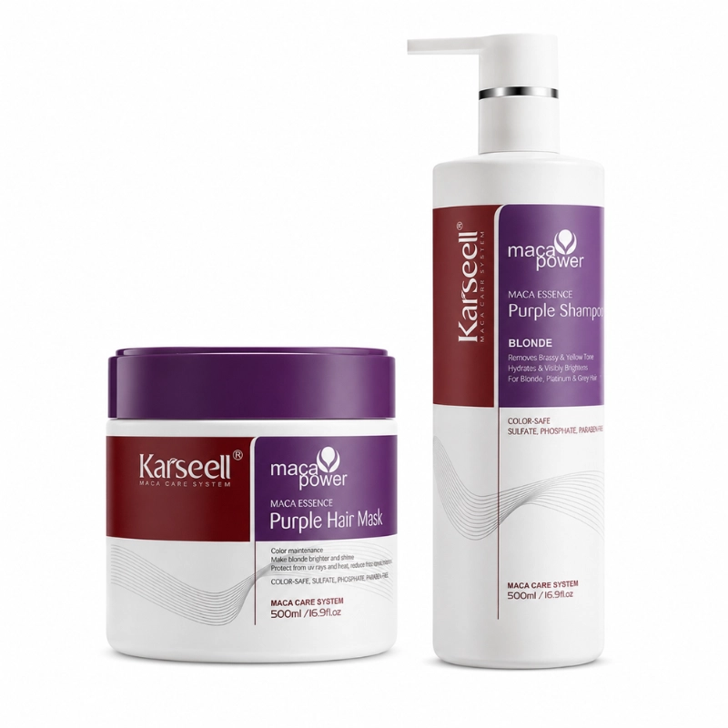 Pack Karseell Purple Shampoing + Masque Violet 2×500ml