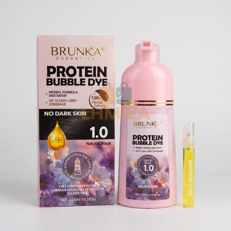 Shampoing Colorant Femme Brunka Noir Naturel 1.0 – 420ml