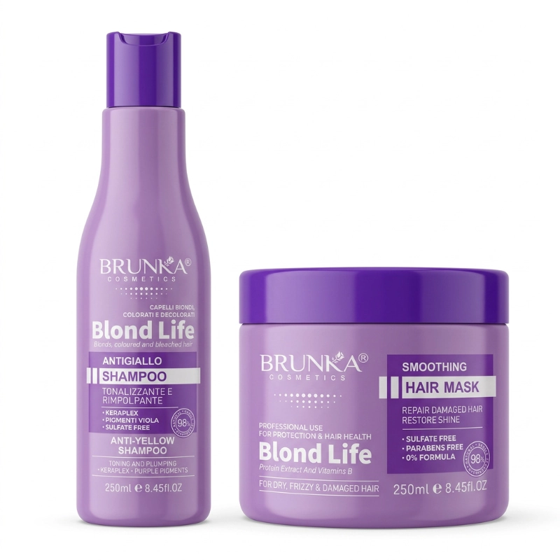 Pack Brunka Blond Life Shampoing Antijaune + Masque 2x250ml