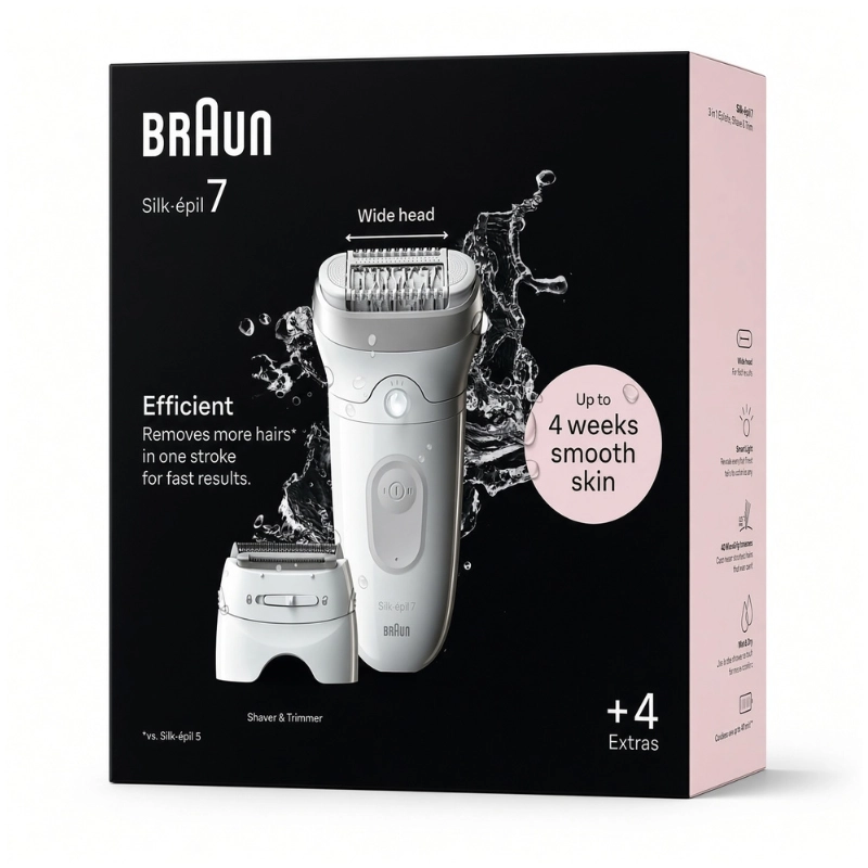 Braun Silk-épil 7 7-041 Épilateur Sans Fil Wet & Dry 40 Pincettes
