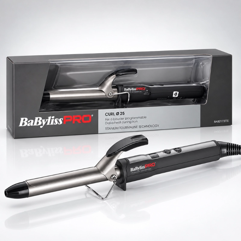 Fer à boucler BaByliss Pro 25 mm BAB2173TTE titane tourmaline avec pince