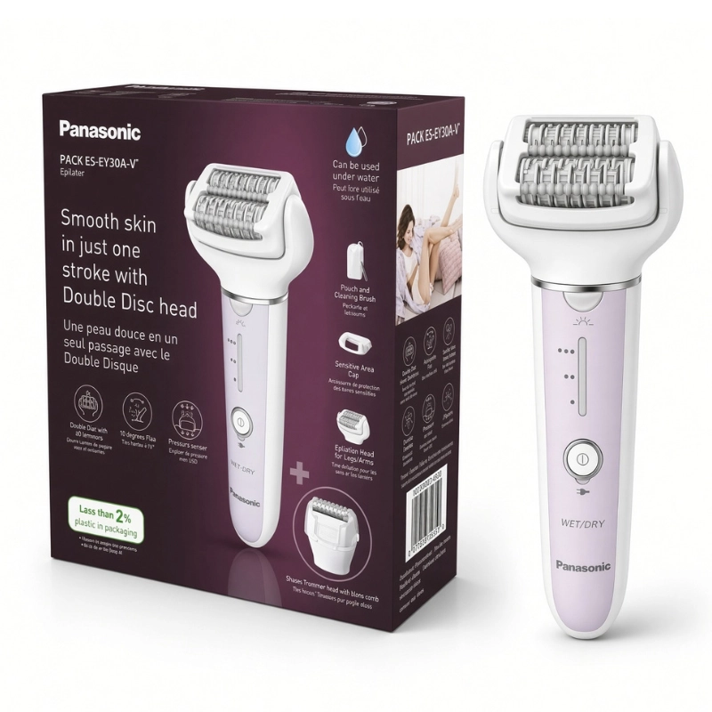 Panasonic ES-EY30A Épilateur Wet & Dry 60 Pincettes Tête Pivotante